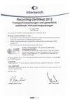 Zertifikat Recycling 2012